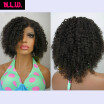 NLW Brazilian virgin human hair Full lace wigs Afro curly Glueless wigs wavy