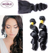 Indian Virgin Hair Loose Wave With Closure Cheap 3 Bundle Hair Deals Virgin Human Hair Bundles With Closure Cheap Hair Bundles