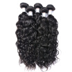 QDKZJ Brailian Water Wave 3pcs Hair With Lace Closure 100 Human Hair Weave Bundles Hair Extensions Natural Black Free Shippin