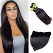 Peruvian Virgin Hair Straight With Closure 3 Bundles Peruvian Straight Hair With Closure 7A Unprocessed Cheap Human Hair Weave