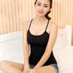 Ms Langsha sling vest 2 pieces wood fiber comfortable breathable bottoming shirt black uniform