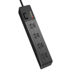 Huntkey Huntkey small new 401 new national standard diameter 10 child protection door 4 socket row plug insert plug board 18 m black