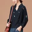 City plus CITYPLUS 2017 autumn new women&39s clothing wild casual loose loose long sleeve shirt shirt CWCS178163 possession of green L