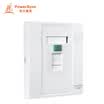PowerSync ACPDCBNNP9 dual-port telephone voice network cable socket computer information panel 86 switch socket panel white