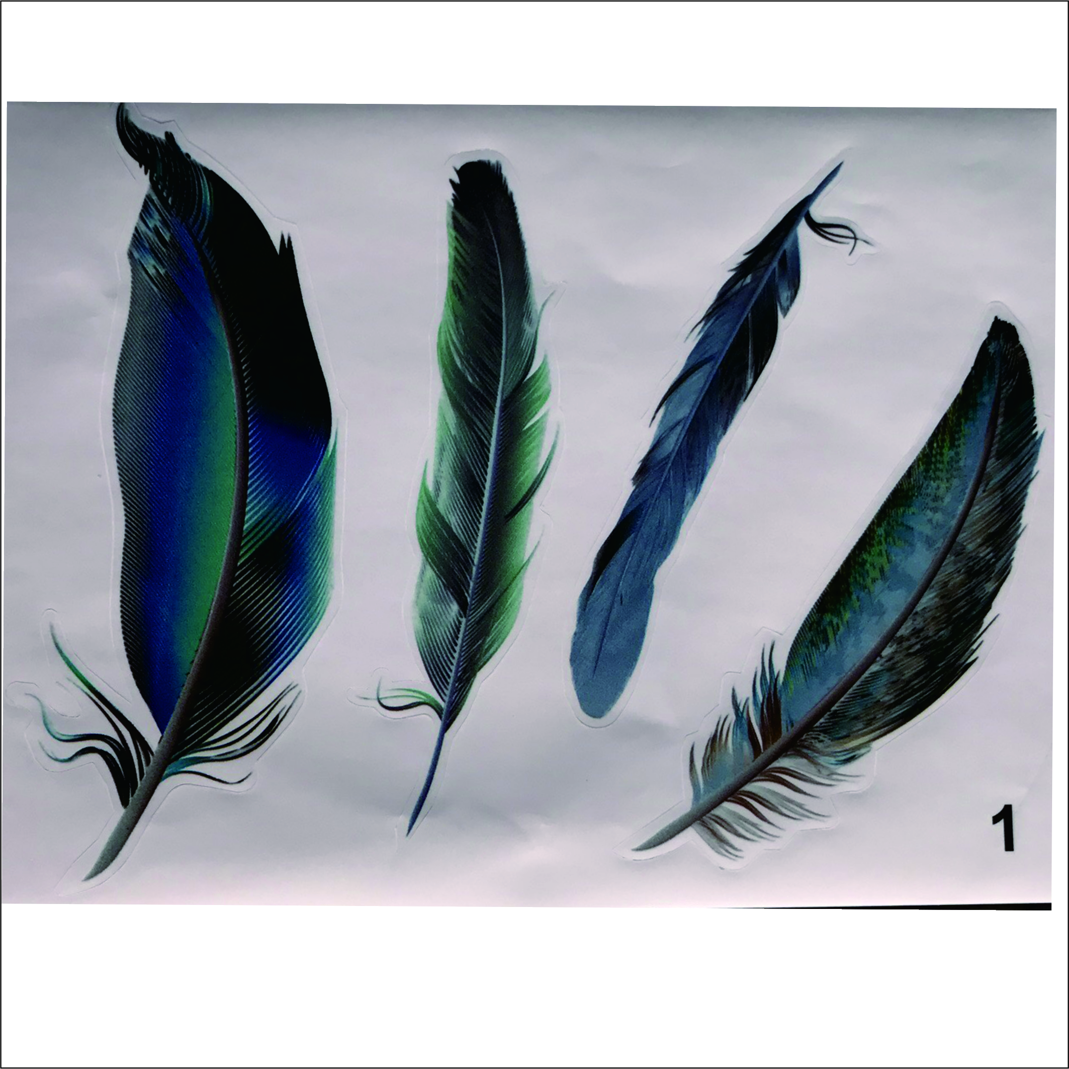 LMA Loma Personality 3D Sticker Color Feather Car Sticker