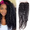 Sassy Girl Peruvian Kinky Curly Closure 44 Free Part Virgin Hair Lace Closure Grade 7a Virgin Peruvian Curly Closure Human Hair