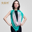 Bao Shengxiang spring&autumn large square lady silk silk shawl flower flower dotted flower scarf grass green s9223