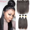 13x4 Lace Frontal Closure With Bundles 7A Brazilian Virgin Hair Straight With Closure Ear To Ear Lace Frontal with Baby Hair