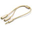 Green Union UGREEN 35mm one two audio cable 1 minute 2 male pair of mothers earphone line AUX stereo splitter phone audio adapter soil Hao gold 40452