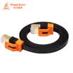 PowerSync CAT7-KFMG100 seven types of cable 10 meters high-speed flat cable network Gigabit copper-plated double-shielded black