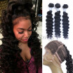 Guanyu 8A Ombre 360 Full Lace Frontal Closure With Bundles Malaysian Virgin Hair Deep Wave 1B Natural Hair line