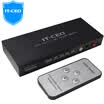 IT-CEO HDMI switch 4 in 1 out of a four into a 1080P HD 3D video distributor computer box with a TV with remote control display sharing black Y3QF-4
