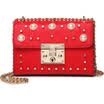 DEER LOVE small square package new pearl rivet chain fashion cute shoulder Messenger bag LE17632 gold&silver color