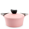 Neoflam Bubble Ceramic Soup Pot Non-sticker Bottom Gas Induction Cooker Universal Cooker Pot EC-AD-C20I Pink 20CM