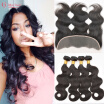 9A Lace Frontal Closure With Bundles Peruvian Body Wave Pre Plucked Frontal 134 Ear To Ear Lace Frontal Closure With Baby Hair