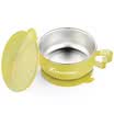 Xinmiao children&39s stainless steel water-filled insulation bowl baby food supplementation bowl children&39s drop training sucker bowl small angel section lemon yellow