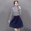 Markentsee 2017 women&39s autumn single-row buckle two long-sleeved POLO collar elastic waist striped striped chiffon dress XMYR9973 picture color M