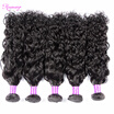 Peruvian Water Wave Weave Ocean Wave Virgin Hair 4 Bundles Peruvian Human Hair Extensions 1B Natural Wavy Curly Hair water Wave