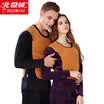 Arctic velvet thermal underwear men&women gold A plus velvet thick round neck couple warm suit autumn clothing long trousers suit male dark gray 3XL