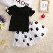 2pcs Set Baby Girls Princess Party Dress Black Shirt Tutu Skirts Outfits Sz 1-6Y