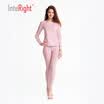 INTERIGHT autumn clothing pants new warm round neck underwear suit orange XL
