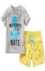 2Pcs Kids Baby Boys Casual Anchor Letters T-shirtShorts Set Summer Clothes 2-7Y