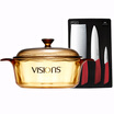 Jingdong supermarket Corning VISIONS 225L crystal clear transparent glass soup pot Corning tool three-piece VS22CCMBS3P JD