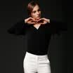 Marc Rebecca solid color long-sleeved shirt Slim V-neck trumpet shirt shirt blouse