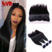 Malaysian Straight Hair With Frontal Closure Ear To Ear Lace Frontal Closure With Bundles 8A Malaysian Virgin Hair With Closure