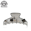 Royal Sasa Royalsasa Hair Accessories Hair Snapping Grips Flowers Acrylic Crystal Grey
