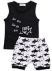 Shark Newborn Baby Boys Sleeveless T-shirt Tops Shorts Summer Outfits Clothes