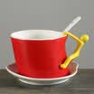 By EDO Creative Coffee Cup Set Cup&Saucer Ceramic Cup Cup Red TH6019