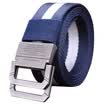 Half cigarette canvas belt men&39s belt smooth buckle youth Korean version of the belt buckle buckle casual outdoor students B-170536 blue&white 115