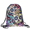 Halloween Accessories Gifts Unisex Skullcandy Bones Printed Backpacks Drawstring Shoulder Rucksack Sport Travel Casual Backpack