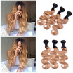 Grade 8A 1B 27 Ombre Hair Weave Body wave 3 Bundles Peruvian Virgin Human Hair Wefts free shipping