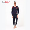 INTERIGHT thermal underwear male plus velvet thick jacquard thermal underwear deep linen gray L