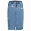 Semir cowboy half skirt autumn fashion ladies fashion trend hole wild cotton skirt 19316200107 cowboy light blue L