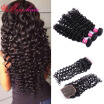 Indian Deep Wave With Closure 3 Bundles With Closure Indian Virgin Hair With Closure Queen Hair Products With Closure Bundle