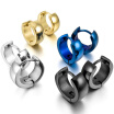 MenWomens 4 Pairs Stainless Steel Stud Hoop huggie Earrings Black Blue Silver Gold Tone