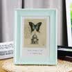FOOJO solid wood painted photo frame set up 7 inch blue&white