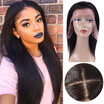 10 Straight Silk Base Lace Front Wigs Adjustable Pre Plucked 360 Full Lace Human Hair Wigs Glueless Wig for Black Women