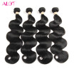 Alot Hair Brazilian Body Wave 4 Pcs Lot Natura Black No Shedding No Tangle 100 Unprocessed Virgin Human Hair Body Wavy