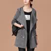 City plus CITYPLUS 2017 winter new style women&39s clothing wild loose hooded jacket in the long section of the waist windbreaker CWWT179563 mercury gray M
