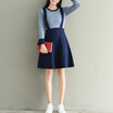 City plus CITYPLUS 2017 autumn&winter new style women&39s clothing Slim long sleeve false two-piece skirt wild knit dress CWQZ179665 blue uniform