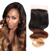 8A Ombre Brazilian Lace Closure Body Wave 3 Tones 1B427 Virgin Human Hair Closure