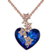Blue Austria Crystal Short Charm Pendant Necklace Star Romantic Love Heart Design Trendy Exquisite Classic Sale 26518