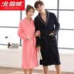 Arctic velvet BJRSP pajamas home service thicker flannel long sleeves bathrobes couples pajamas men&women autumn&winter classic can wear gowns B541101812 male deep red L