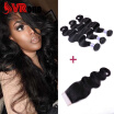 Indian Virgin Hair Body Wave With Closure Human Hair 3 Bundles With Closure Indian Virgin Hair With Closure