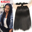 Allrun Peruvian Virgin Straight Hair Weaves Soft Human Hair Weft Unprocessed Virgin Peruvian Straight Hair 4 Bundle Deals