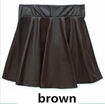 Leather Vintage Women Stretch High Waist Skater Flared Pleated Mini Skirt Dress